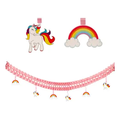 Pappersgirlang Enhörning/Regnbåge DIY