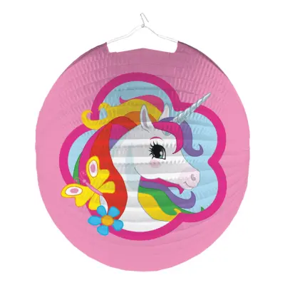 Papperslykta Rund Unicorn