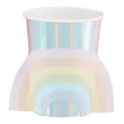 Pappersmuggar med Regnbåge Pastell - 8-pack