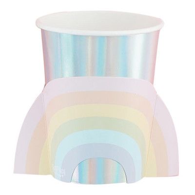 Pappersmuggar med Regnbåge Pastell - 8-pack