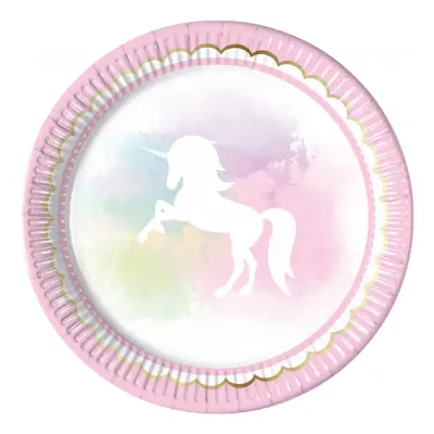 Papperstallrikar Believe in Unicorns - 8-pack