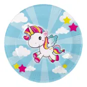 Papperstallrikar Enhörning - 8-pack