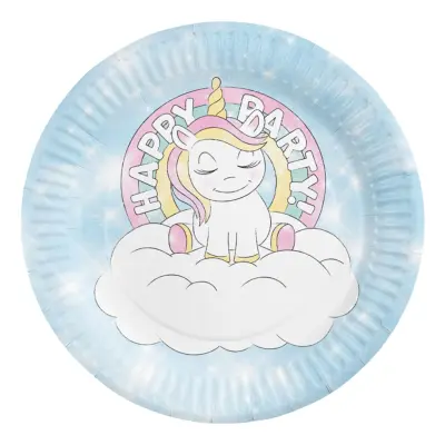 Papperstallrikar Unicorn - 8-pack