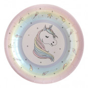 Papperstallrikar Unicorn Pastell - 10-pack