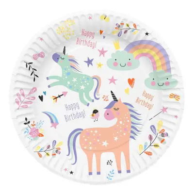 Papperstallrikar Unicorns&Rainbows - 8-pack
