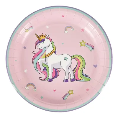 Papperstallrikar Unicorns&Rainbows - 8-pack