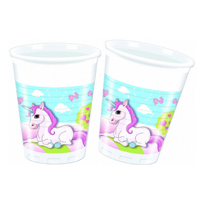 Plastmuggar Unicorn - 8-pack