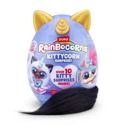 Rainbocorn Kittycorn Surprise Rare Fluffy Tail Svart Svans - RainBoCorns -  Leksaksaffären
