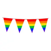 Regnbågsfärgad Vimpelgirlang Stor