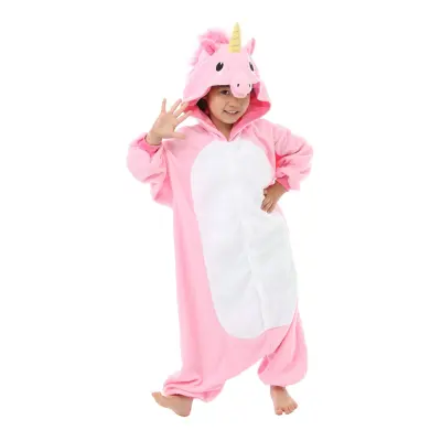 Rosa Enhörning Barn Kigurumi - Small