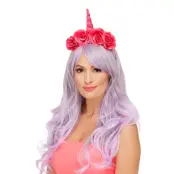 Rosa Enhörningshorn på Diadem - One size