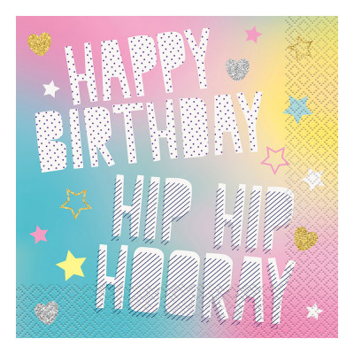 Servetter Unicorn Happy Birthday - 16-pack