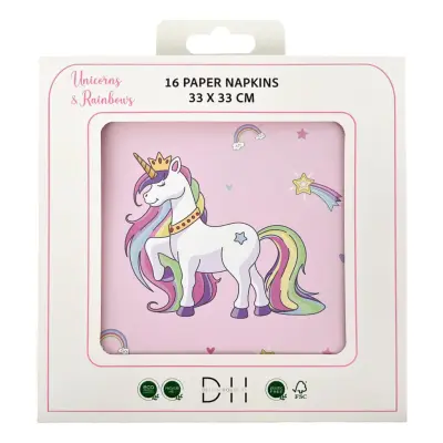Servetter Unicorns&Rainbows - 16-pack