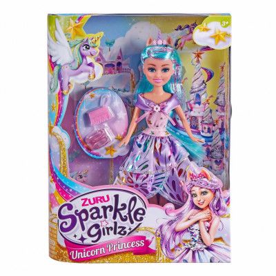 Sparkle Girlz Princess Docka med tillbehör Blått hår