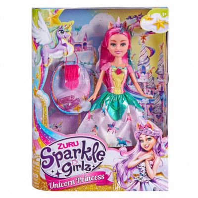 Sparkle Girlz Princess Docka med tillbehör Mörkrosa