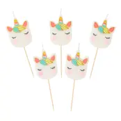 Tårtljus Love Unicorns Enhörningshuvud - 5-pack