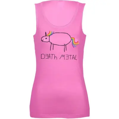 Tierisch - Enhörning Linnen - Death Metal Unicorn Top - S XXL - för Dam - rosa