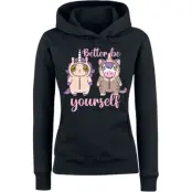 Tierisch - Enhörning Luvtröja - Einhorn - Katze - Better Be Yourself - S - för Dam - svart