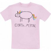 Tierisch - Enhörning T-shirt - Barn - Death Metal Unicorn - 104 140 - för barn - rosa