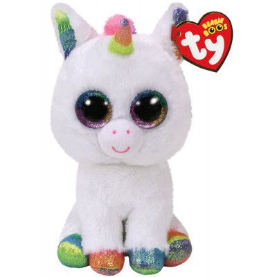TY Beanie Boos M Pixy Vit Enhörning