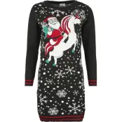Ugly Christmas Sweater - Fun Halvlång klänning - Santa Riding Unicorn - S XXL - för Dam - flerfärgad