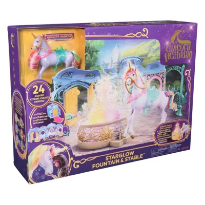 Unicorn Academy Starglow Fountain&Stable Lekset med Enhörning - Unicorn Academy -  Leksaksaffären