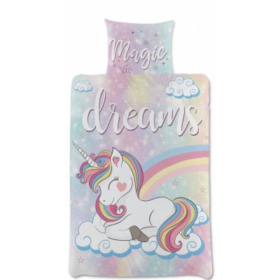 Unicorn Bäddset 150x210cm - Leksaksaffären -  Leksaksaffären