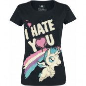 Unicorn - Enhörning T-shirt - I Hate You - S XXL - för Dam - svart