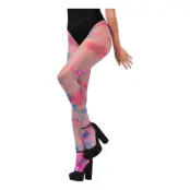 Unicorn Tie Dye Fisknätstrumpbyxor - One size