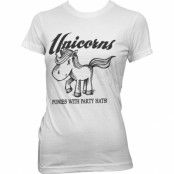 Unicorns Ponies With Party Hats Dam T-shirt XL