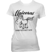 Unicorns Ponies With Party Hats Dam T-shirt XL