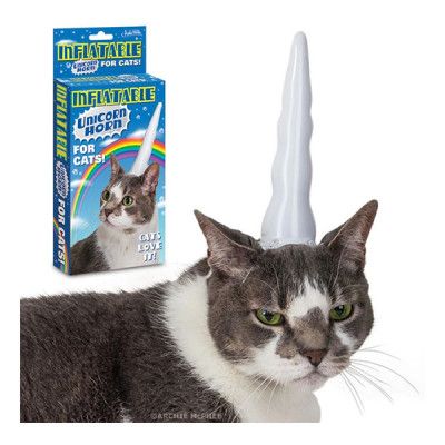 Uppblåsbart Enhörningshorn för Katt