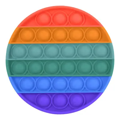 Pop It Fidget Toy - Rund Flerfärgad