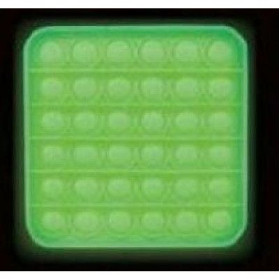 Pop it Fidget Push Pop Bubble Kvadrat Glow in the dark Grön