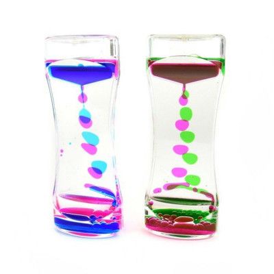 Timer Vätska Fidget : Model - Grön/Rosa