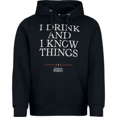 Game Of Thrones Luvtröja - I Drink And I Know Things - S 3XL - för Herr - svart