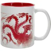 Game Of Thrones Mugg - Targaryen - Roter Drache - för  vit/röd