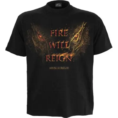 Game Of Thrones T-shirt - House of the Dragon - 2 - Fire Will Reign - S XXL - för Herr - svart