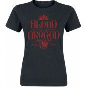 Game Of Thrones T-shirt - House of the Dragon - Blood Of The Dragon Runs Thick - S XXL - för Dam - svart