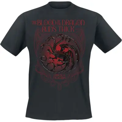 Game Of Thrones T-shirt - House Of The Dragon - Dragon Blood Sigil - S 3XL - för Herr - svart