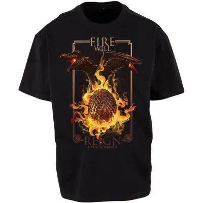 Game Of Thrones T-shirt - House of the Dragon - Fire Will Reign - M 3XL - för Herr - svart