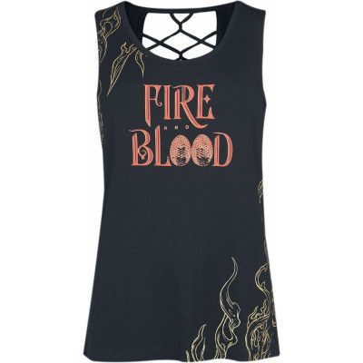 Game Of Thrones Topp - Fire And Blood - S XXL - för Dam - svart