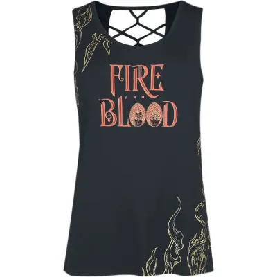 Game Of Thrones Topp - Fire And Blood - S XL - för Dam - svart