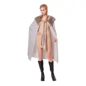 Mantel Dam Grå med Fluffig Krage - One size
