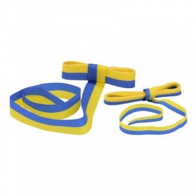 Blå/Gul Sidenband - Smal