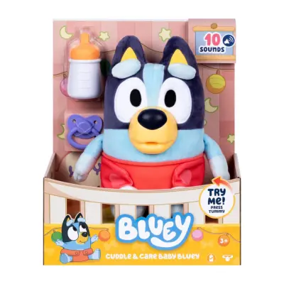 Bluey Cuddle&Care Mjukdjur med ljud - Bluey -  Leksaksaffären