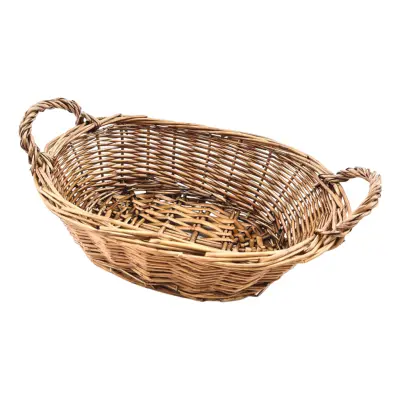 Flätad Korg med Handtag - Oval