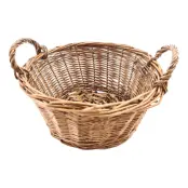 Flätad Korg med Handtag - Rund Liten