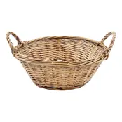 Flätad Korg med Handtag - Rund Stor