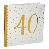 Gästbok 40 Vit/Guld